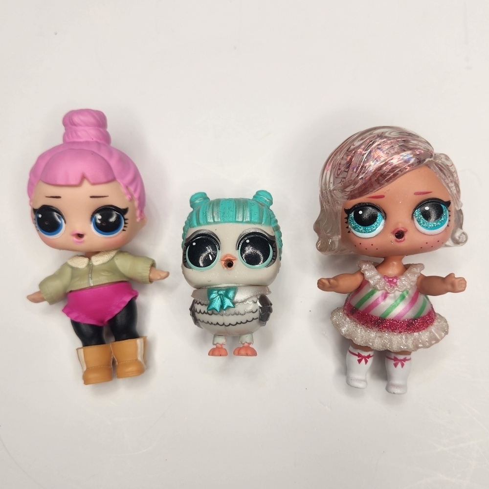 LOL Surprise Confetti Chill Cozy Babe + Dreamin BB Glitter + Pet Wizard of Owl